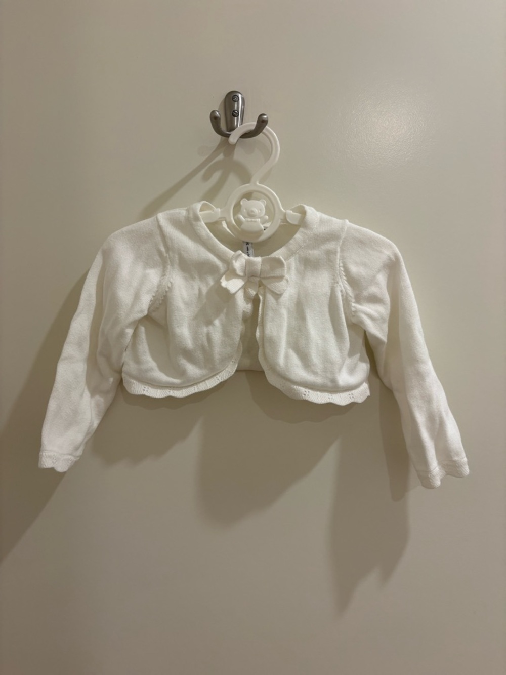Janie and Jack Cream Knit Bolero with Front Bow